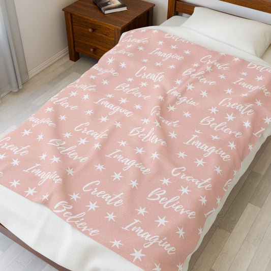 Imagine. Believe. Create Peach Blanket